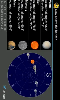 Sun, moon and planets android App screenshot 7